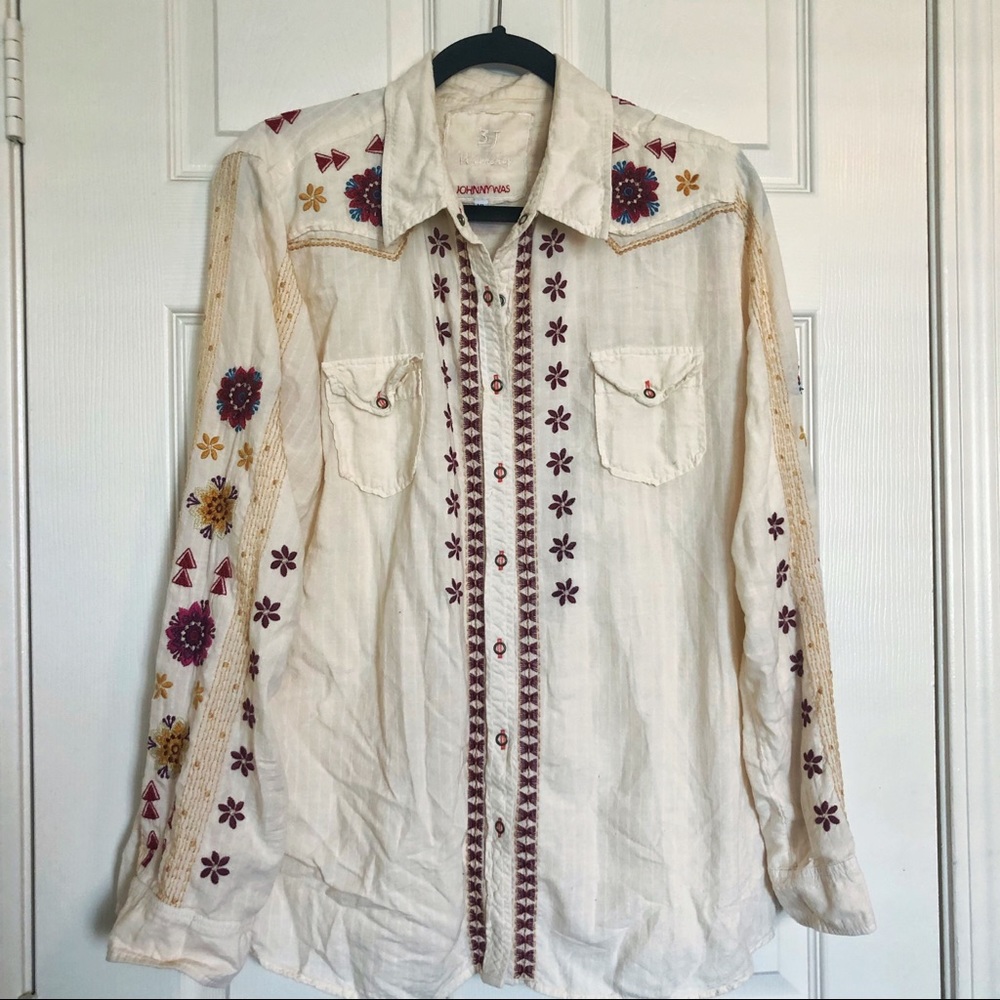 Embroidered Fall Floral Blouse